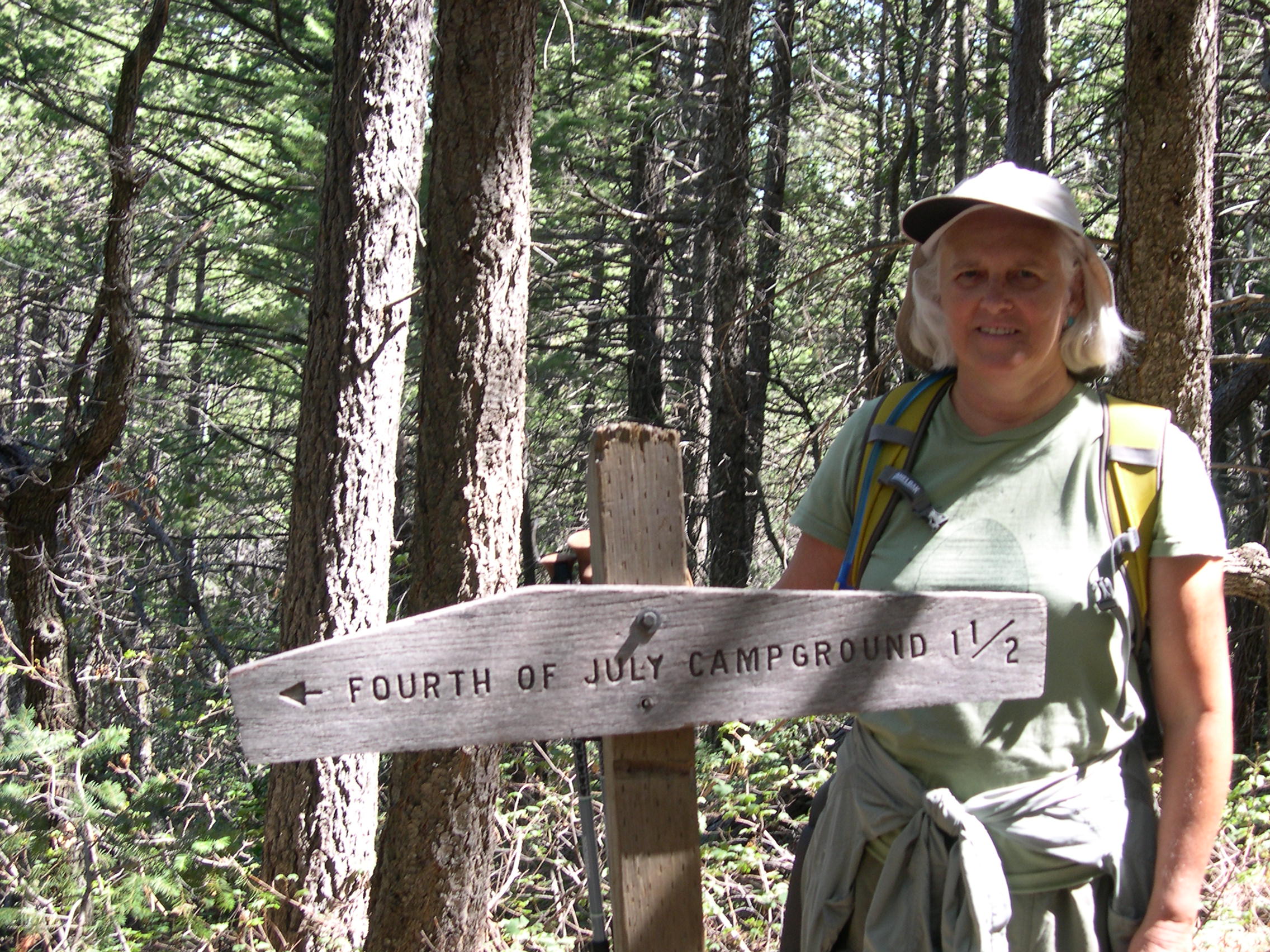 Kathleen - starting back along the Cerro Blanco Trail