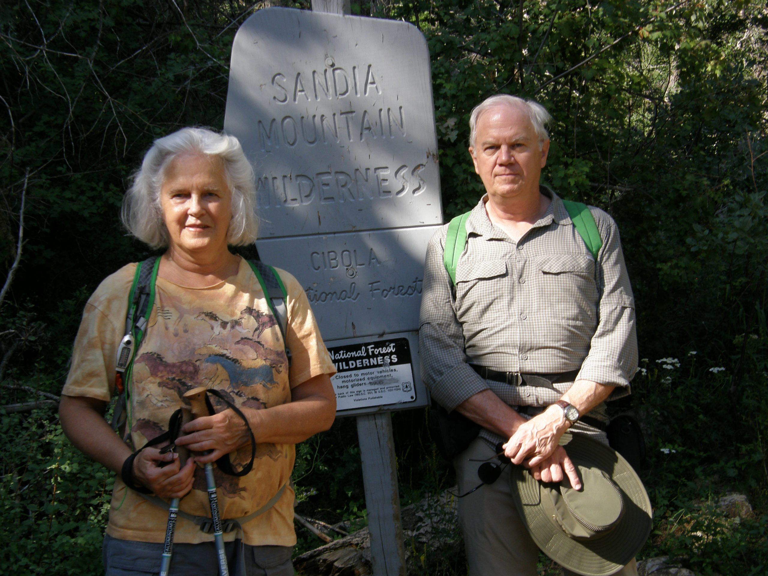 Kathleen and Rick at the wilderness marker