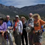 The hikers left to right - Sandra Schroeder, Tom Dorr, Kathleen Rhoad, Odile and Jim de la Beaujardiere and Heather Gram